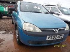 Vauxhall Corsa Club 12V - PE02 XGU Date of registration: 18.03.2002 973cc, petrol, manual, blue