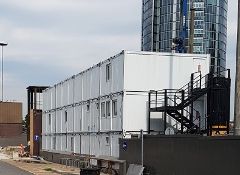 Three storey modular system located Dudley depot