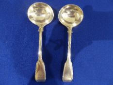 Pair of Victorian silver small ladles, 5.625ozt