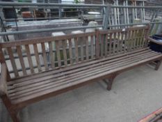 Wood-slatted park bench, 10' long