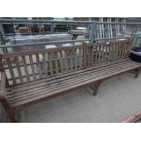 Wood-slatted park bench, 10' long