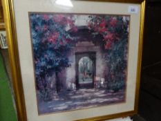 2 framed & glazed prints of continental scenes