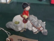 Beswick Kick Start character pony & child by Thelwell, 1982