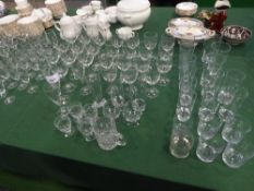 Large qty of drinking glasses; wine, champagne & tumblers