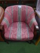 Mahogany framed tub chair