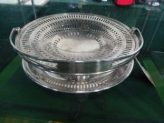 2 silver plated bon-bon dishes