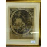 Framed & glazed print engraving 'le depart de Courier'