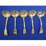 5 silver plated small ladles