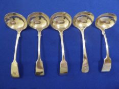 5 silver plated small ladles