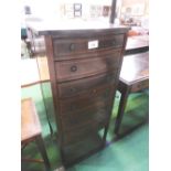 Victorian mahogany bow front chest with 6 graduated drawers, a/f, 23' x 48' x 18'