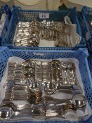 A large qty of King's pattern A1 silver plated cutlery