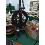 Small wooden spinning wheel, a/f