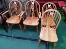 2 standard & 2 carver wheel backed Windsor armchairs