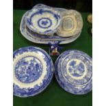 5 Spode 'Italian' blue & white plates, 4 Copeland Spode 'Italian' bowls (1 chipped & cracked), 2