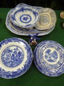 5 Spode 'Italian' blue & white plates, 4 Copeland Spode 'Italian' bowls (1 chipped & cracked), 2