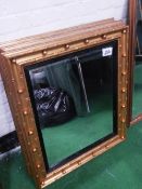 3 gilt framed decorated wall mirrors with ebony inset, 32' x 27'