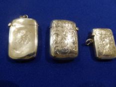 3 Victorian silver vesta cases, 1.67ozt