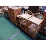 Cane & bamboo suite comprising of chest of 5 graduated drawers, 31' x 38' x 16', dressing table with