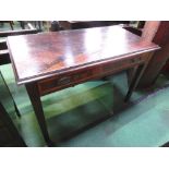 Mahogany writing table with drawer on square tapered legs, 34.5' x 30' x 21.5'
