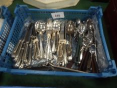 7 silver plated pistol grip knives & other silver plated & stainless steel cutlery