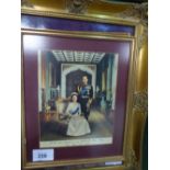 3 framed & glazed photos of Queen Elizabeth II & Prince Phillip & a framed & glazed limited