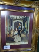 3 framed & glazed photos of Queen Elizabeth II & Prince Phillip & a framed & glazed limited