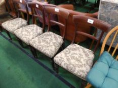 4 mahogany dining chairs with upholstered seats