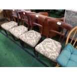 4 mahogany dining chairs with upholstered seats