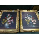 2 oils on canvas in gilt ornate frames, signed Tantini