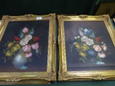 2 oils on canvas in gilt ornate frames, signed Tantini