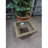 Stone-effect garden planter & a terracotta planter