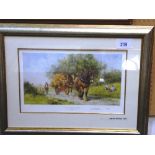 Framed & glazed limited edition print 740/850 'The Last Load of Summer', by David Shepherd