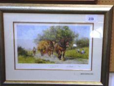 Framed & glazed limited edition print 740/850 'The Last Load of Summer', by David Shepherd