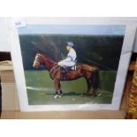 Unframed print of 'Aldaniti - Bob Champion Up', by Robin Organ, signed by the artist & Bob Champion