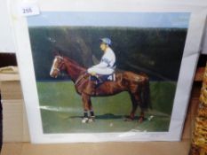 Unframed print of 'Aldaniti - Bob Champion Up', by Robin Organ, signed by the artist & Bob Champion