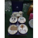 4 Aynsley commemorative dishes, Aynsley commemorative Queen Mother plate, Aynsley commemorative