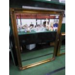 Large decorated gilt framed bevel-edged wall mirror, 54' x 42'