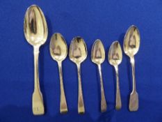 Georgian III silver desert spoon, 1.235ozt, William IV silver teaspoon, 0.68ozt, George IV silver