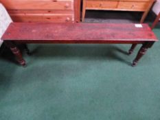 Mahogany bench seat, 54' x 10'