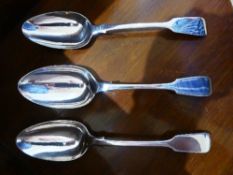 3 Victorian silver tablespoons, 3x 2.475ozt