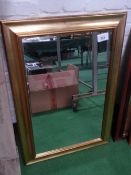 Gilt framed bevel edge wall mirror, 38.5' x 26'