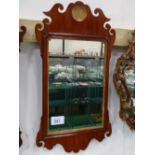 Mahogany framed Chippendale-style wall mirror, 29.5' x 16'