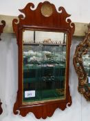 Mahogany framed Chippendale-style wall mirror, 29.5' x 16'