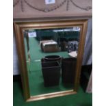 Gilt framed bevel edge wall mirror, 35' x 25'