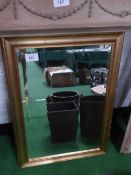 Gilt framed bevel edge wall mirror, 35' x 25'