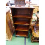 Mahogany open bookcase with 4 shelves, 18.5' x 44' x 9'