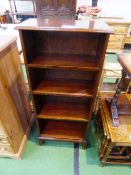 Mahogany open bookcase with 4 shelves, 18.5' x 44' x 9'