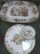 Large Victorian Hanley 'Palestine' meat plate, 21.5' x 18' & a Royal Worcester cake stand, 13'