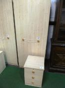 Melamine single wardrobe & melamine 3 drawer small chest