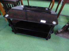 Black glass 3 tier TV stand